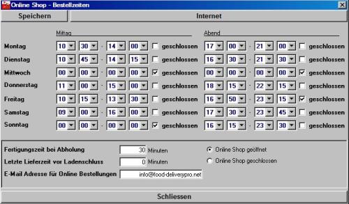 Bestellzeiten